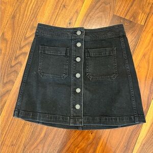 Madewell Black Denim Mini Skirt